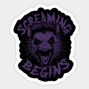 Screaming Begins - Possum 90s Inspired Sticker